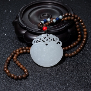 山料和田白玉金玉满堂吊坠