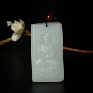 山料和田白玉观音吊坠