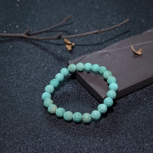 7.5mm中高瓷蓝绿绿松石回纹珠单圈手串