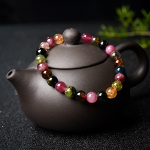 7mm彩虹碧玺单圈手串