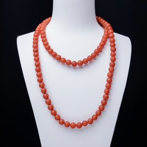 8mm柿子红南红108佛珠