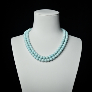 6.5mm中高瓷浅蓝绿松石配链