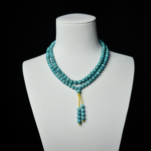 5.5mm高瓷铁线蔚蓝绿松石珠链