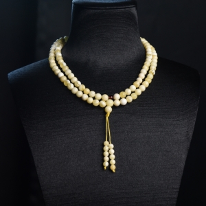 6.5mm白花蜜蜡108佛珠