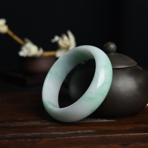 59.5mm糯种飘翠翡翠平安镯