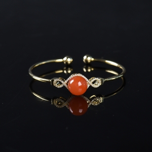 樱桃红南红圆珠手镯