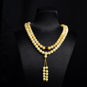 9mm白花蜜蜡108佛珠