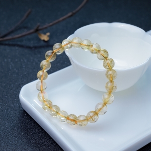 8.5mm金发晶单圈手串