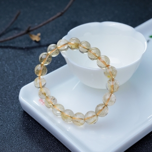 10mm金发晶单圈手串