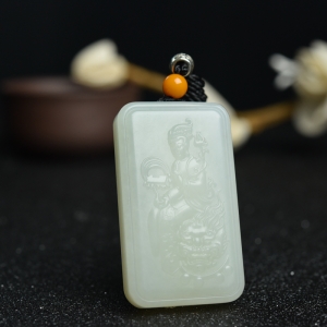 山料和田白玉文殊菩萨吊坠