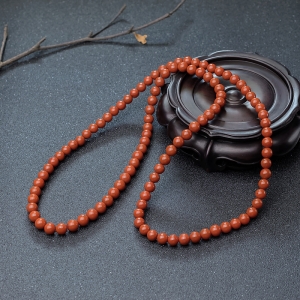 8mm柿子红南红108佛珠