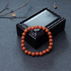 7.5mm柿子红南红单圈手串