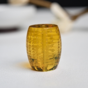 墨西哥蓝珀心经桶珠