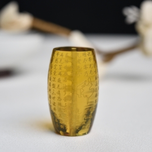 墨西哥蓝珀心经桶珠