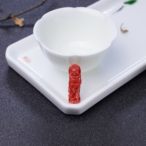 阿卡正红珊瑚观音吊坠