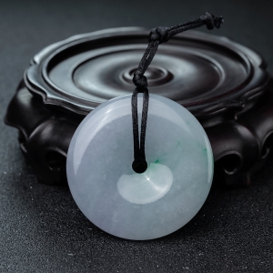 糯种飘翠翡翠平安扣吊坠