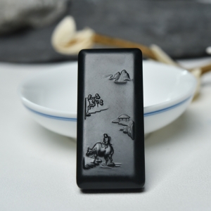 山料和田墨玉牧归吊坠