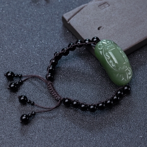 山料和田碧玉如意手链