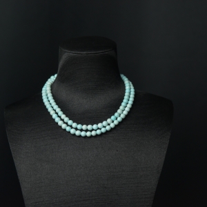 6mm高瓷浅蓝绿松石珠链