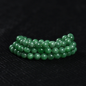 7.5mm糯种灰绿翡翠项链