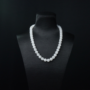 9.5mm山料和田白玉珠链