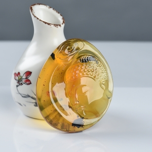 棕珀大日如来吊坠