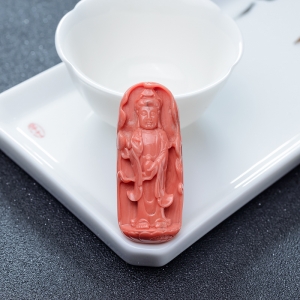 MOMO橘红珊瑚观音吊坠