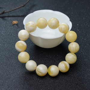 15.5mm白花蜜蜡单圈手串