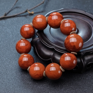 火焰纹南红单圈手串