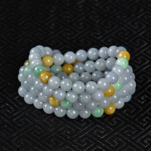 8mm糯种翡翠多圈手串