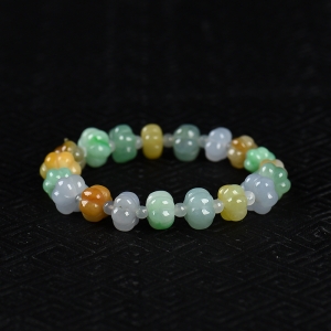 糯种福禄寿翡翠南瓜单圈手串