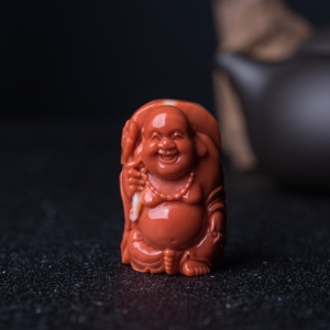 MOMO珊瑚弥勒佛吊坠