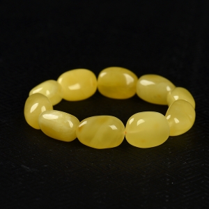 俏色蜜蜡随形单圈手串