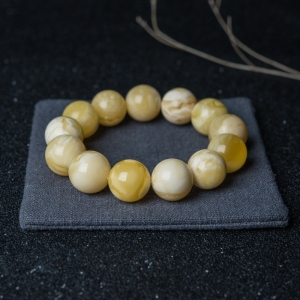 16mm白花蜜蜡单圈手串