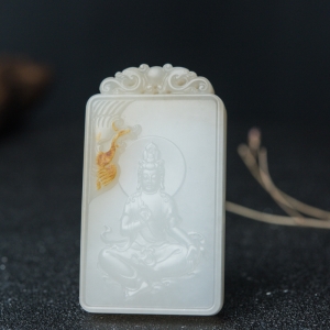 山料和田白玉观音吊坠