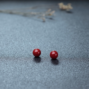 8mm阿卡珊瑚圆珠（两件）