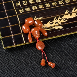 玫瑰红南红配件一套