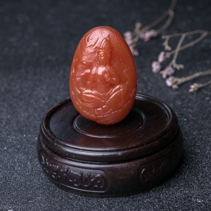 樱桃红南红普贤菩萨吊坠