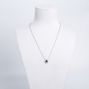18K皇家蓝蓝宝石刻面项链