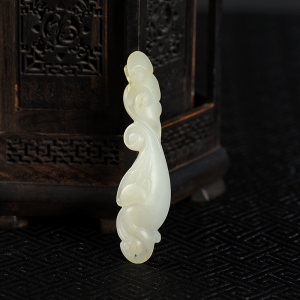 籽料和田白玉仙鹤吊坠