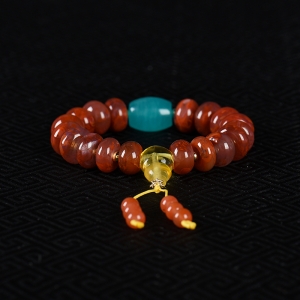 火焰纹南红单圈手串