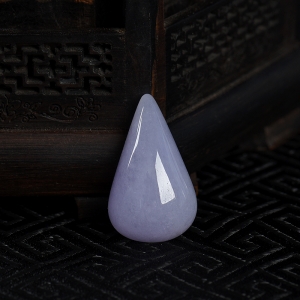 糯种紫罗兰翡翠水滴吊坠