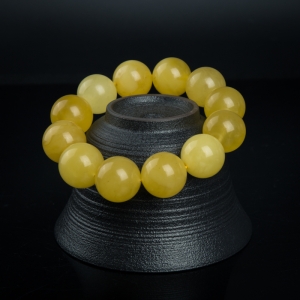 19.4mm鸡油黄蜜蜡单圈手串