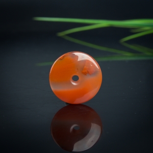 冰飘料南红平安扣吊坠