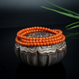 5.5mm柿子红南红多圈手串