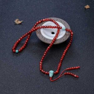 阿卡珊瑚苹果珠108佛珠