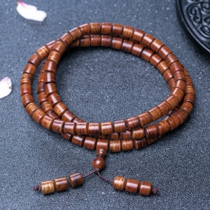 海南虎皮纹黄花梨桶珠108佛珠