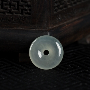 糯冰种翡翠平安扣吊坠
