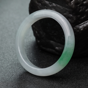 56mm糯冰种飘翠翡翠平安镯