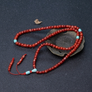 阿卡珊瑚桶珠108佛珠